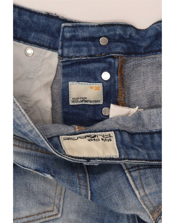 Energie Herren Denim Shorts W32 Mittelblaue Baumwolle
