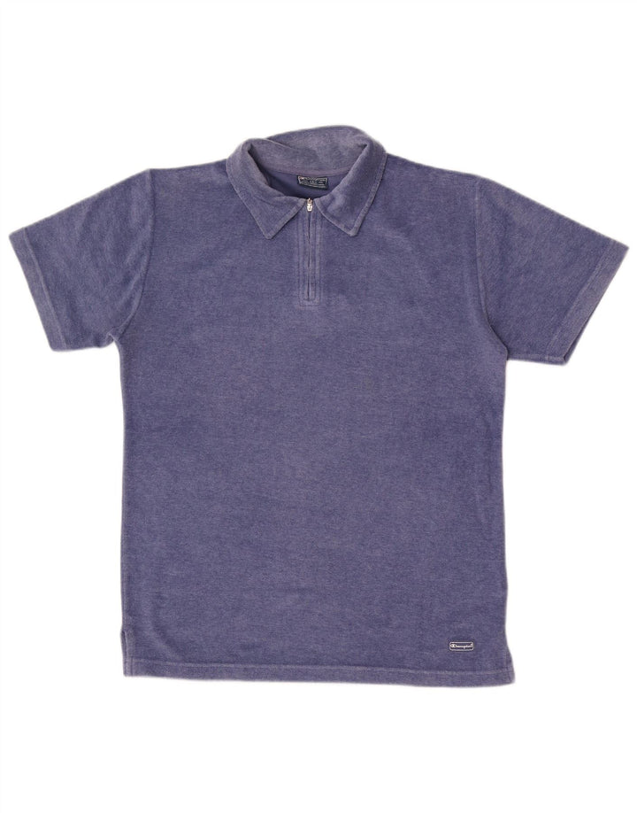 Champion Herren-Poloshirt aus Samt, groß, blau, Polyester