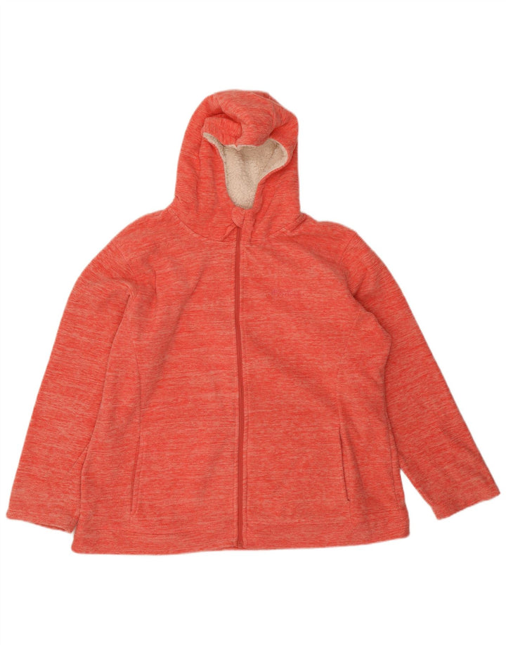 Mountain Warehouse Damen-Fleecejacke mit Kapuze, UK 20 2XL, rotes Polyester