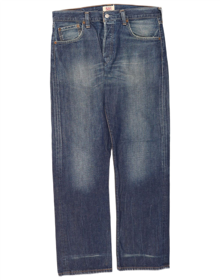 Levi's Herren 501 Straight Jeans W34 L32 Blaue Baumwolle