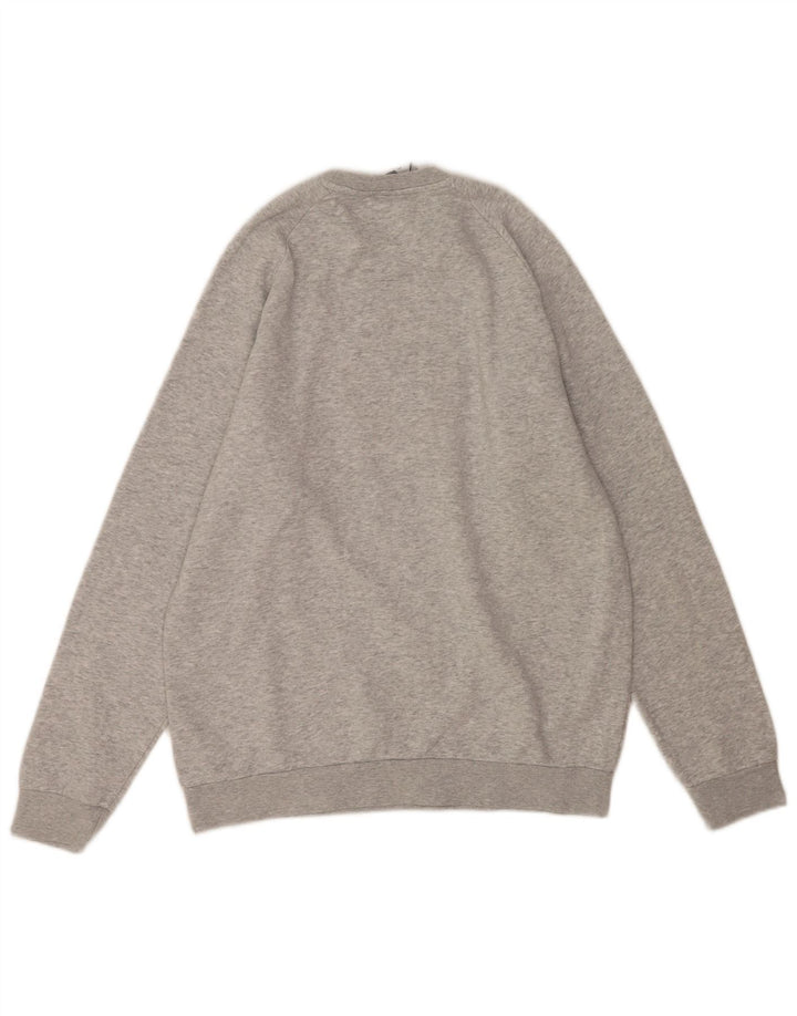 Adidas Herren Grafik-Sweatshirt-Pullover aus mittelgrauer Baumwolle