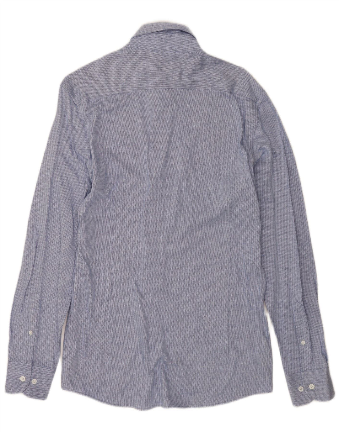 Massimo Dutti Herrenhemd aus mittelblauer Chevron-Baumwolle