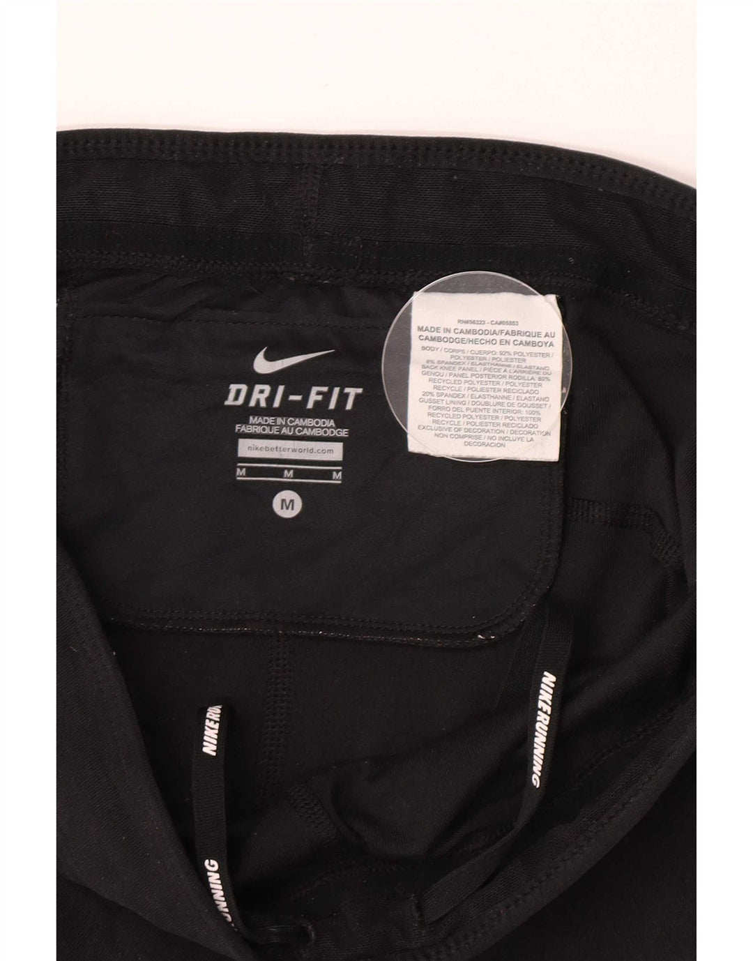 Nike Damen Dri Fit Leggings UK 12 Medium Schwarz Polyester