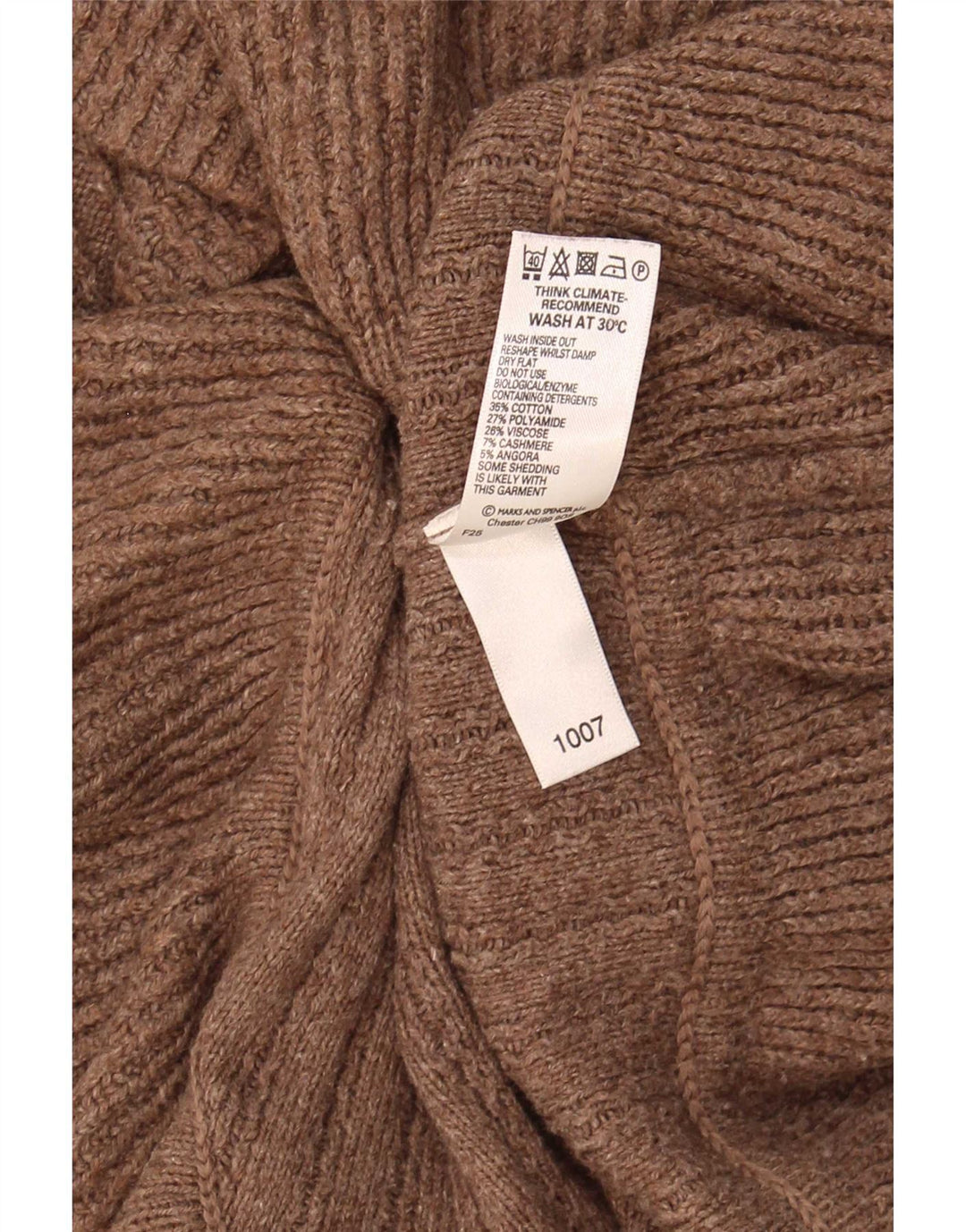 Marks & Spencer Damen-Cardigan-Pullover UK 12 Mittelbraune Baumwolle
