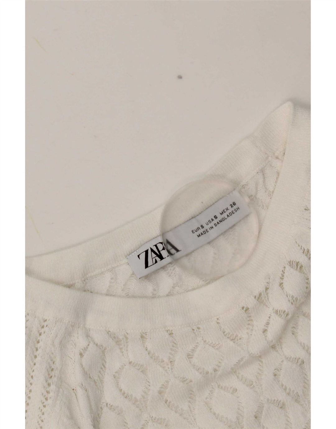Zara Damen Crop Bluse Top UK 8 Small Weiß