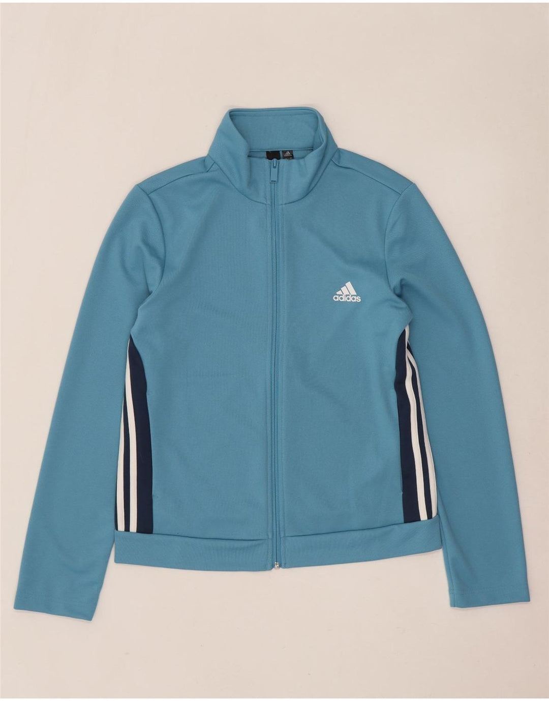 Adidas Damen-Trainingsanzug-Top-Jacke UK 161/18 Large Blue Colourblock