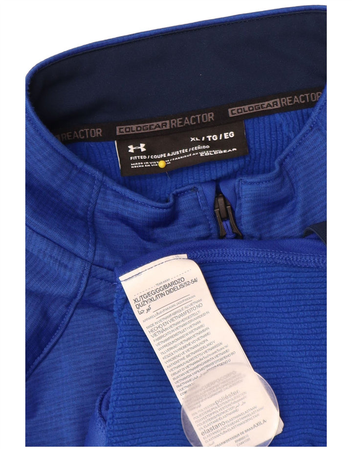 UNDER ARMOUR Herren Cold Gear Trainingsanzug Top Jacke UK 42 XL Blau Polyester