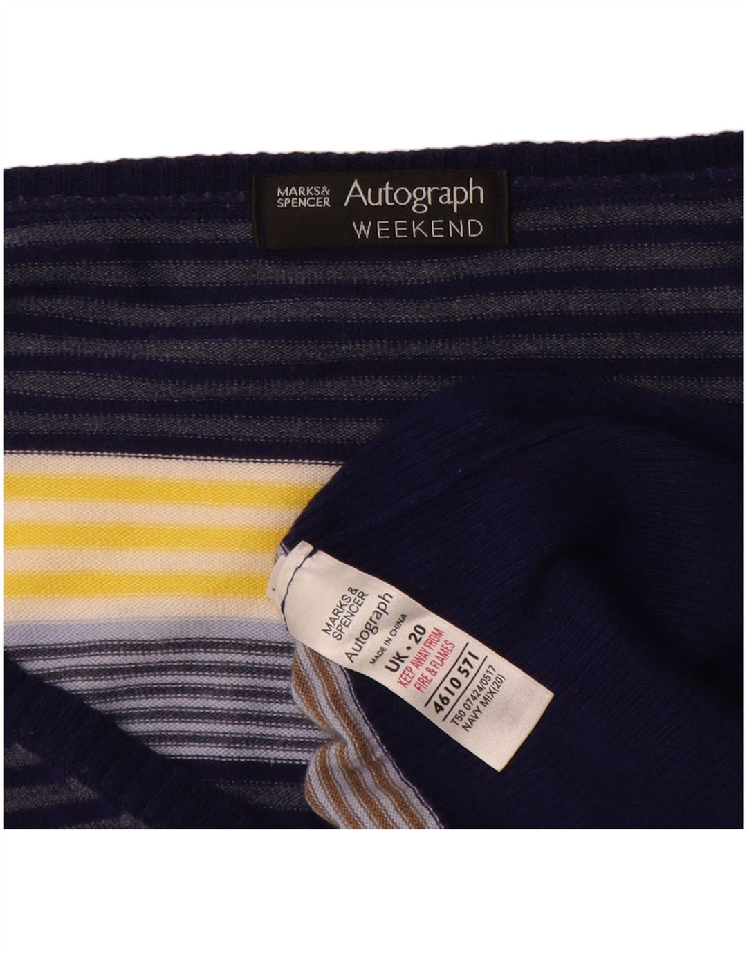 Marks & Spencer Damen Autograph V-Ausschnitt Pullover Pullover UK 20 2XL Marineblau