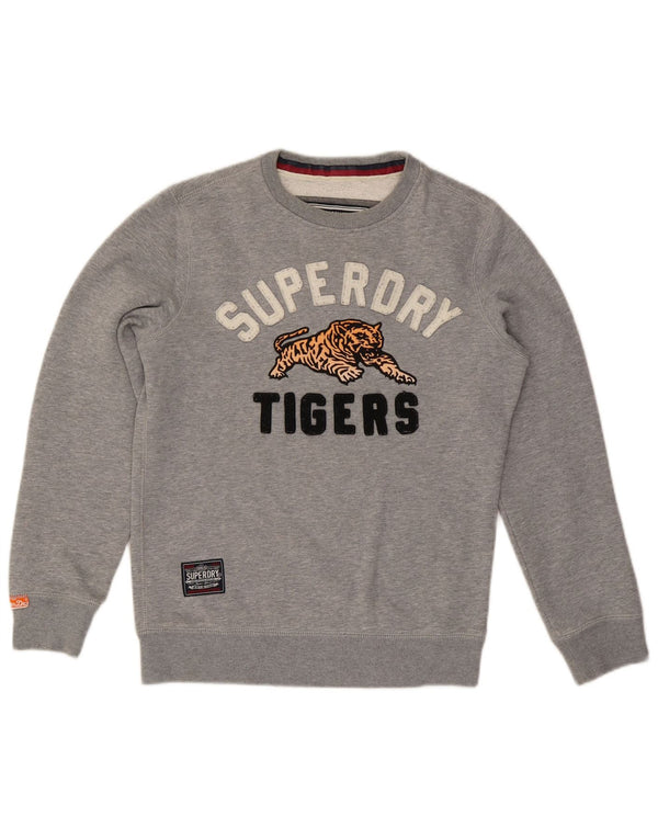 Superdry Mens Graphic Sweatshirt Jumper Small Grey Cotton