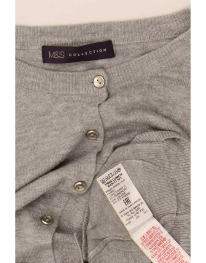 Marks & Spencer Damen Strickjacke Pullover UK 12 Mittelgraue Viskose