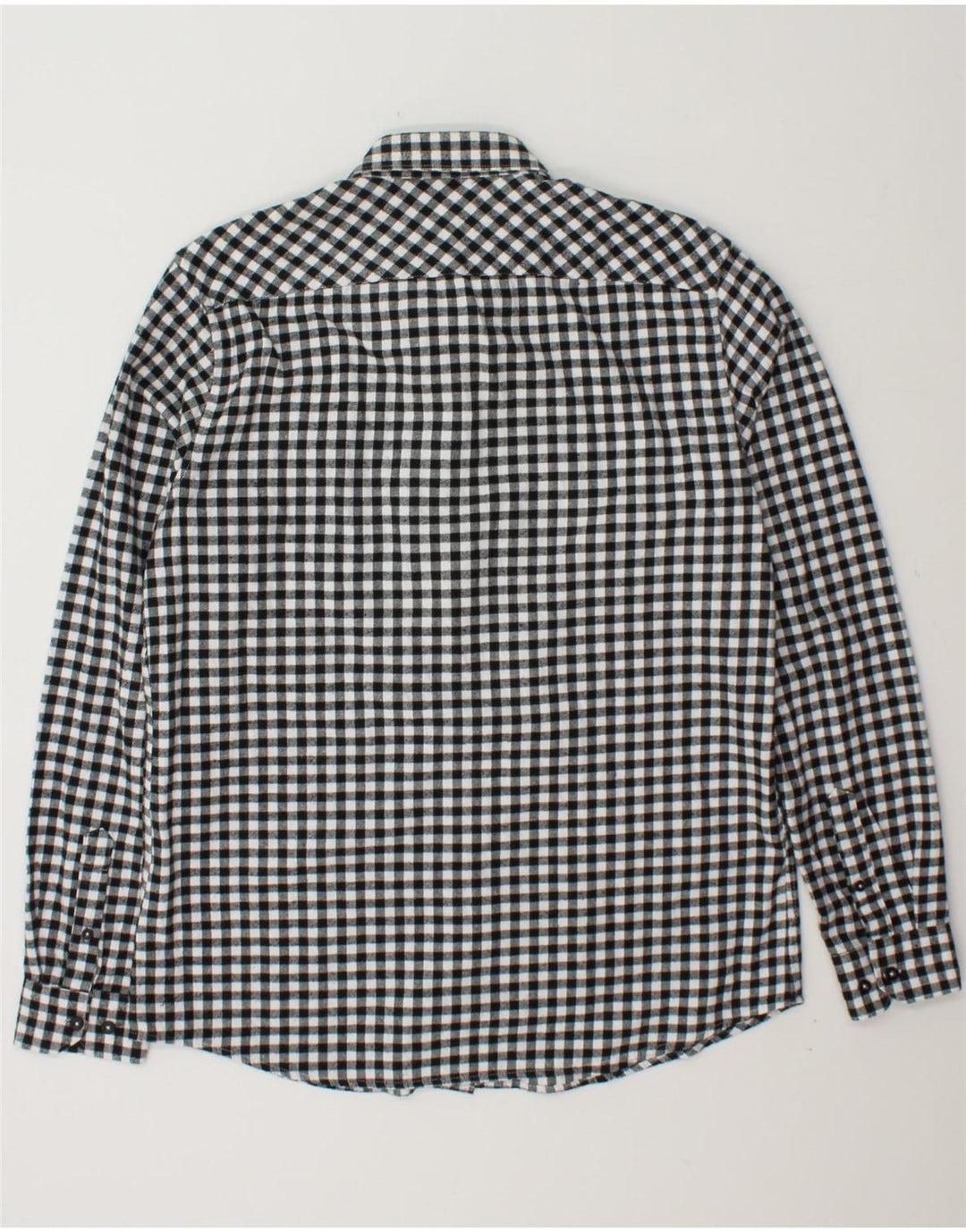 VINTAGE Mens Flannel Shirt 2XL Black Gingham Cotton Vintage Vintage and Second-Hand Vintage from Messina Hembry 