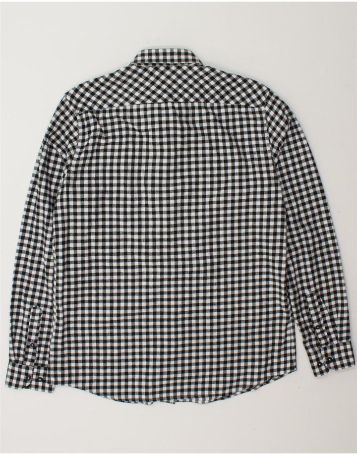 VINTAGE Mens Flannel Shirt 2XL Black Gingham Cotton Vintage Vintage and Second-Hand Vintage from Messina Hembry 