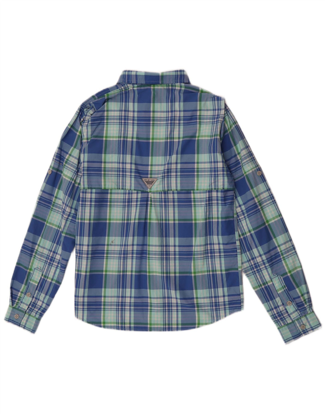 Columbia-Hemd für Jungen, 11–12 Jahre, groß, blau kariert, Nylon