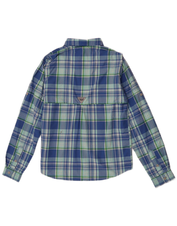 Columbia-Hemd für Jungen, 11–12 Jahre, groß, blau kariert, Nylon