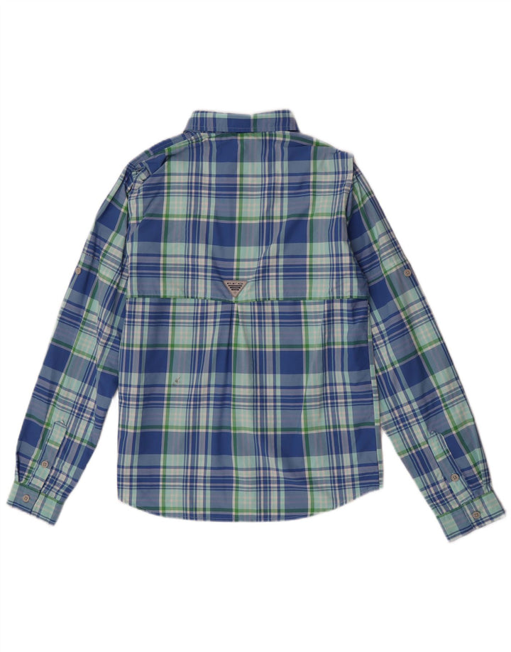 Columbia-Hemd für Jungen, 11–12 Jahre, groß, blau kariert, Nylon
