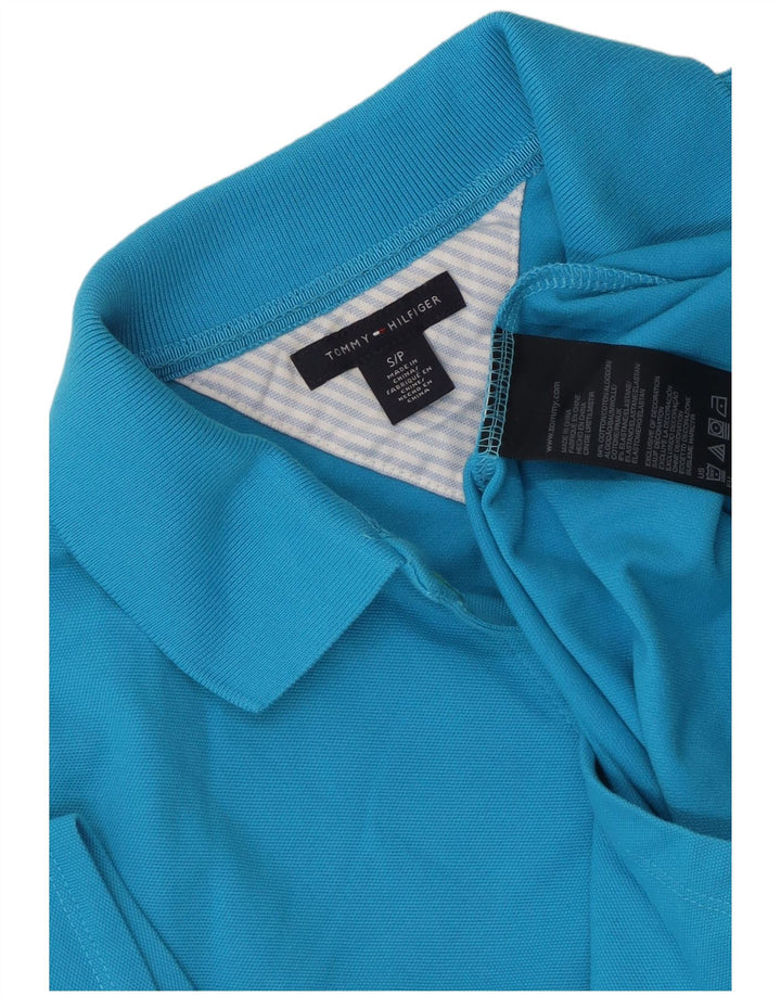 TOMMY HILFIGER Damen Poloshirt UK 10 Small Blau Baumwolle