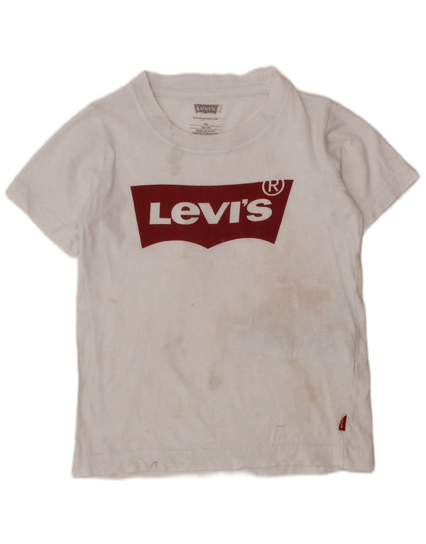 LEVI'S Jungen-T-Shirt mit Grafik, 3–4 Jahre, weiße Baumwolle