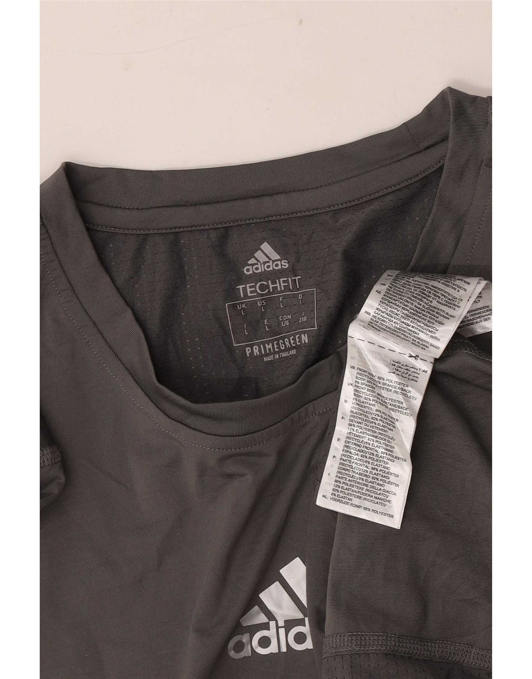 Adidas Herren T-Shirt Top Large Grau Polyester