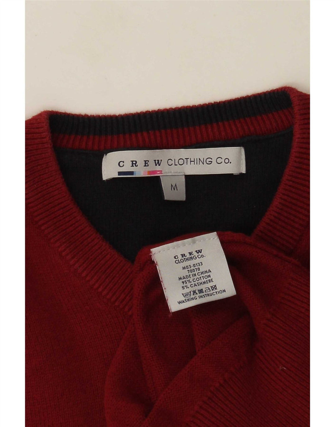 J. Crew Herren-Pullover mit V-Ausschnitt aus mittelroter Baumwolle