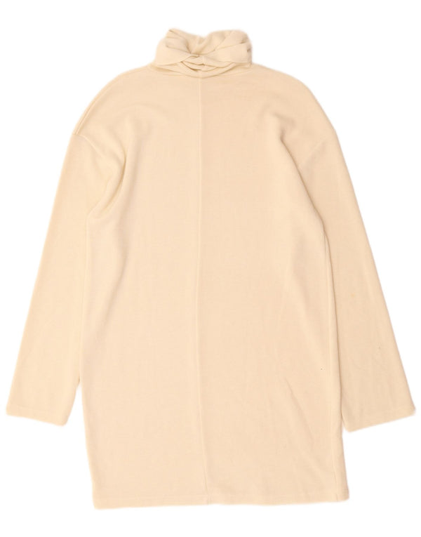 Zara Damen Übergroßes Langarm-Pulloverkleid UK 10 Small Off White
