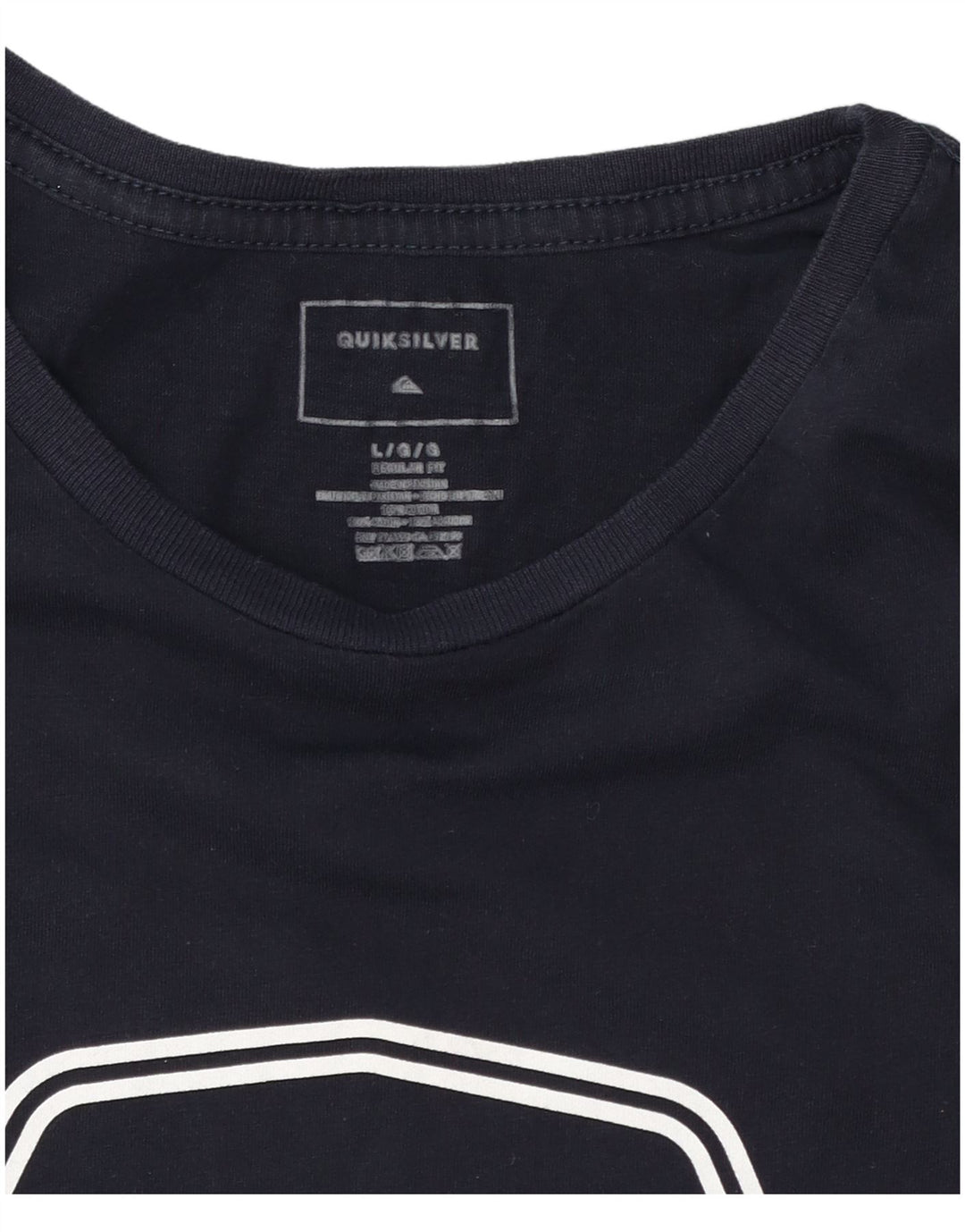 Quiksilver Herren-T-Shirt mit normaler Passform, Grafik, Größe L, Marineblau