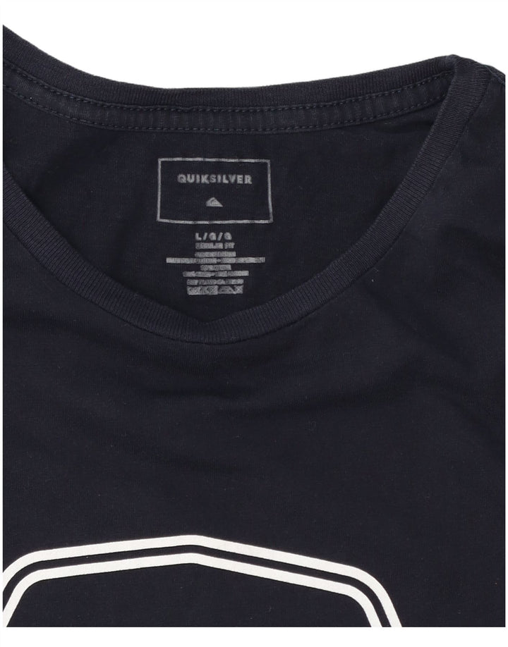 Quiksilver Herren-T-Shirt mit normaler Passform, Grafik, Größe L, Marineblau