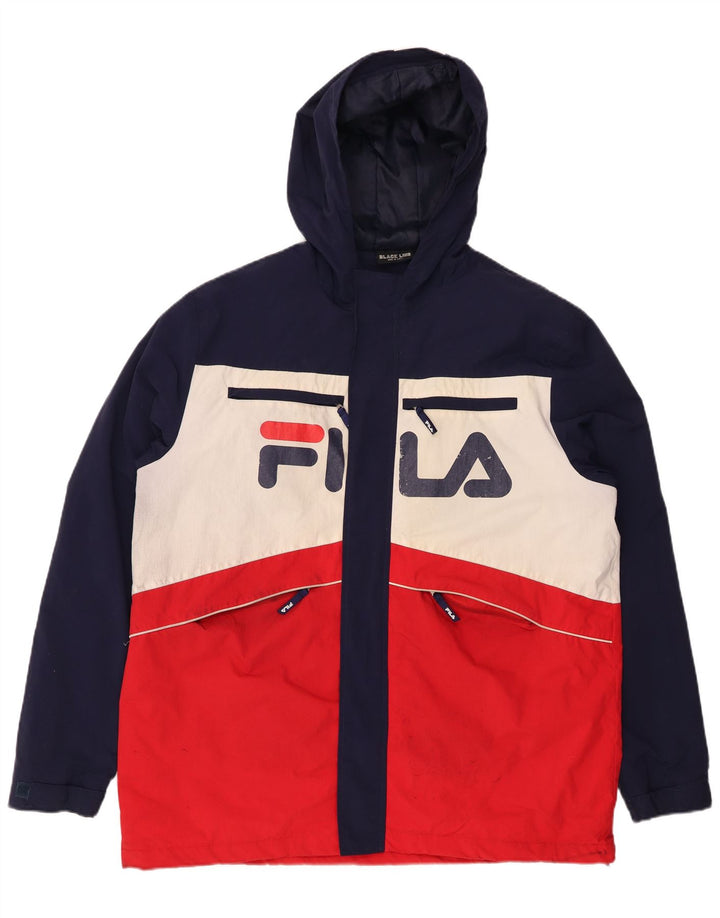 FILA Herren-Windbreaker-Jacke mit Grafik, UK 44 2XL, mehrfarbig, Farbblock