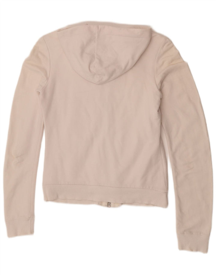 CESARE PACIOTTI Damen-Kapuzenpullover mit Reißverschluss, IT 42, mittelweiße Baumwolle