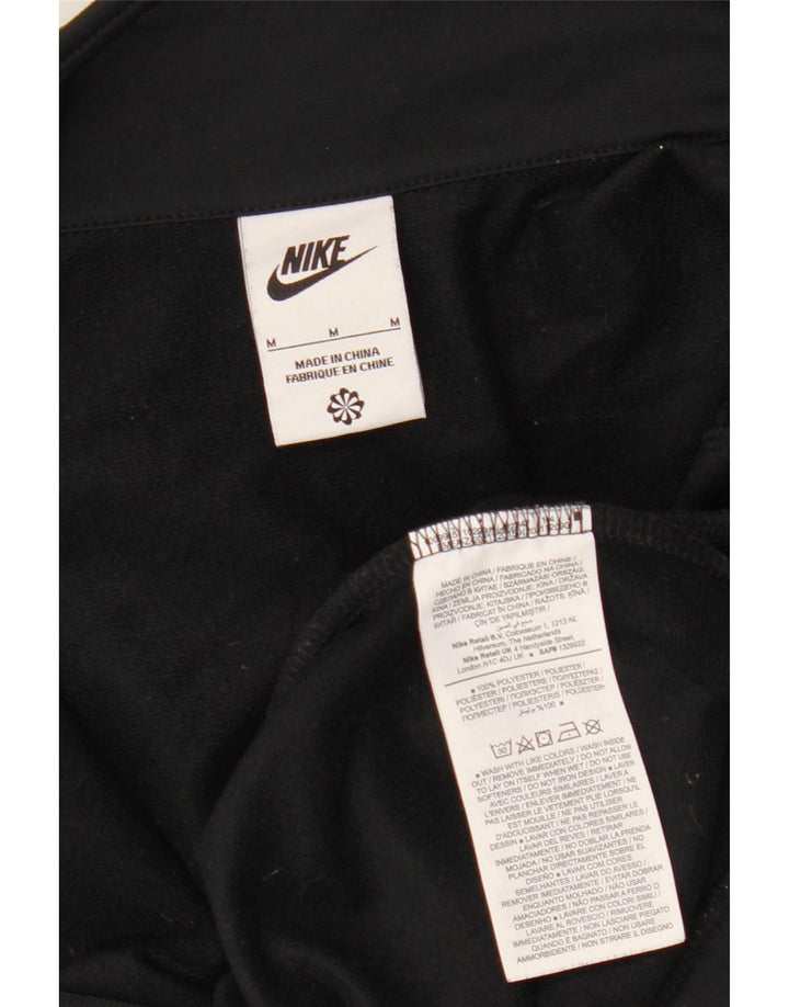 NIKE Damen-Trainingsanzug-Oberteiljacke UK 14 Mittelschwarzes Polyester