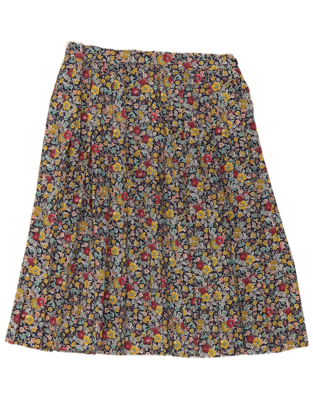 VINTAGE Damen A-Linienrock W28 Medium Mehrfarbig geblümt