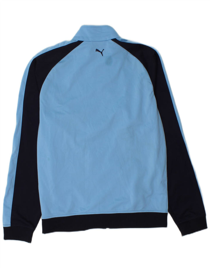 Puma Jungen-Trainingsanzug-Top-Jacke, 15–16 Jahre, blaues Farbblock-Polyester