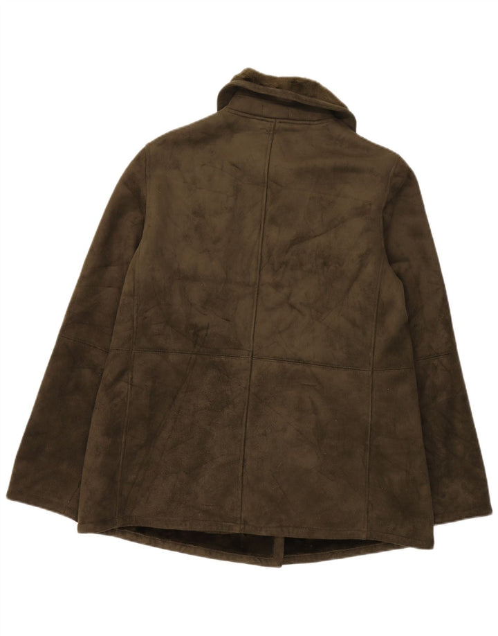 Chaps Damen Sherpa Jacke UK 14 Large Khaki Acryl