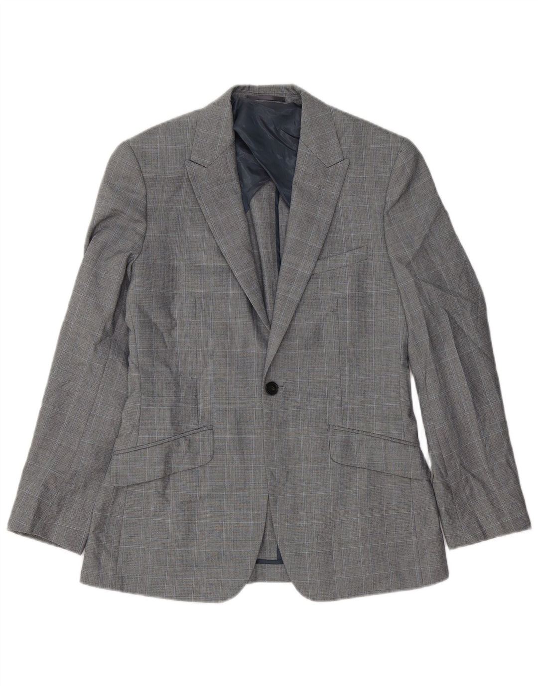Reiss Herren-Blazer mit 1 Knopf, Gr. 36, klein, grau kariert
