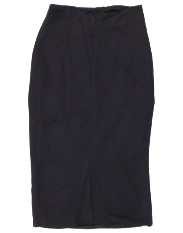 Vintage Womens Slim Fit Pencil Skirt W26 Small Navy Blue