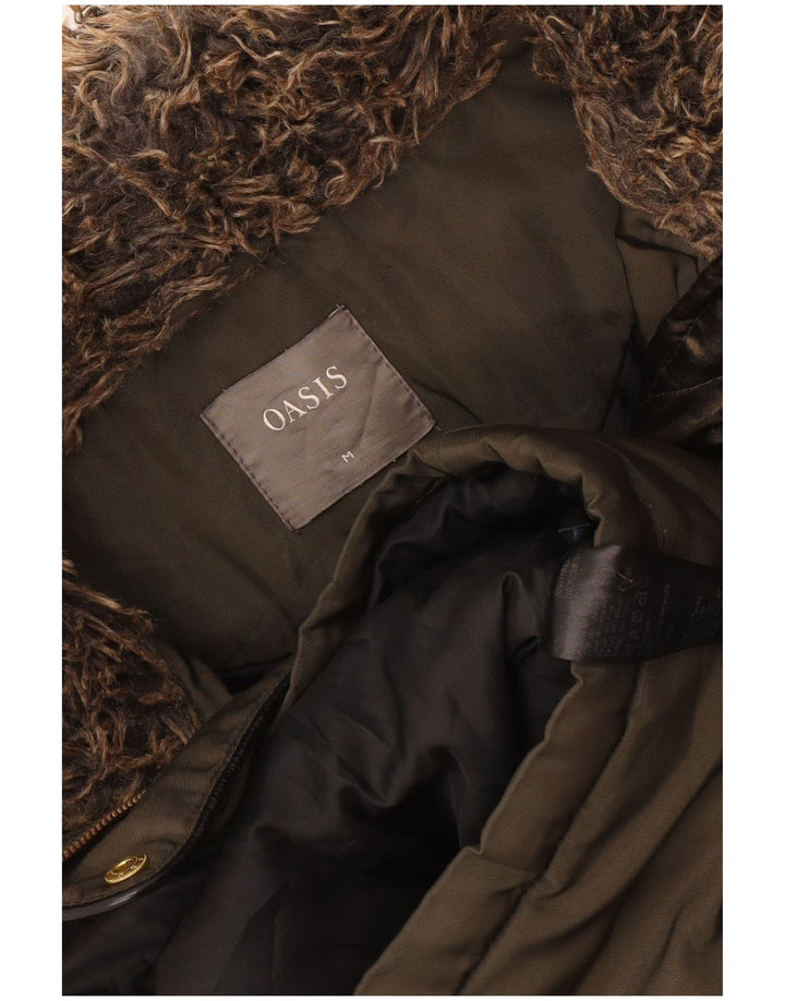 Oasis Damen-Parkajacke mit Kapuze, UK 14, mittleres Khaki, Polyester