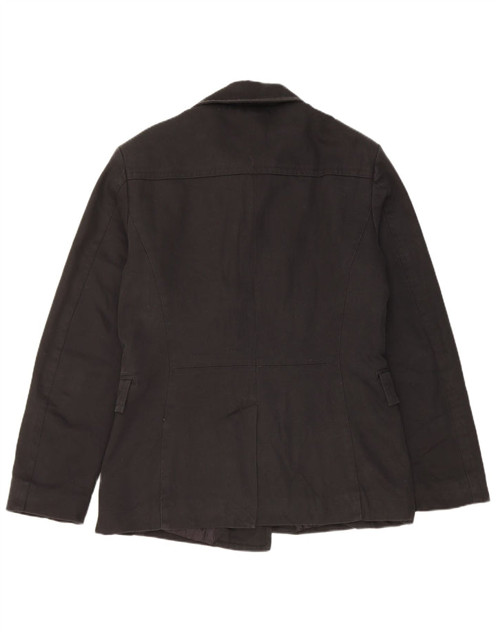 Bikkembergs Damen Zweireihige Blazerjacke IT 50 XL Schwarz Baumwolle