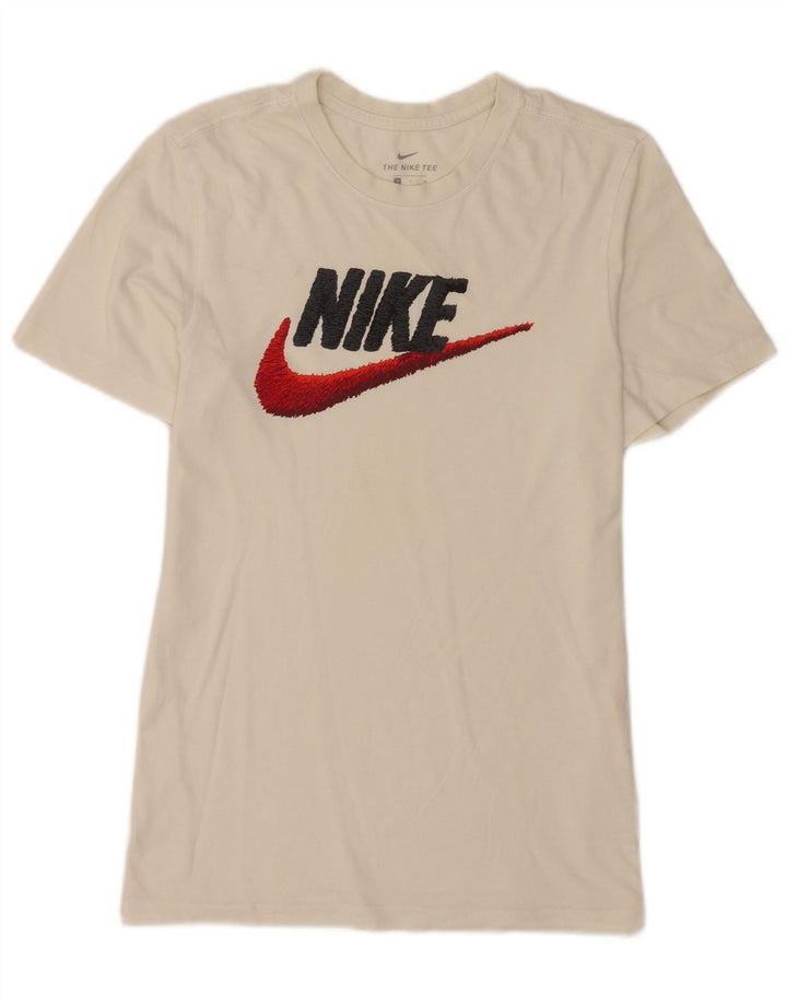 Nike Herren-T-Shirt mit Grafik, Größe S, weiße Baumwolle
