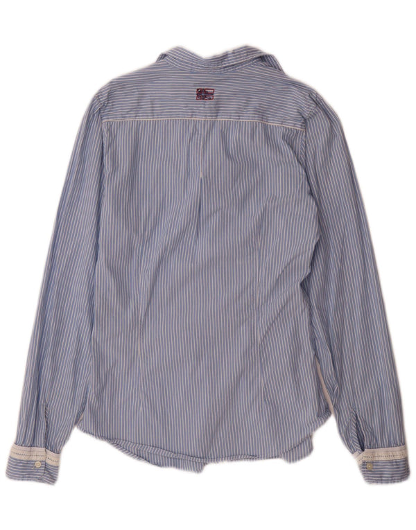 Napapijri Damenhemd UK 10 Small Blauer Nadelstreifen