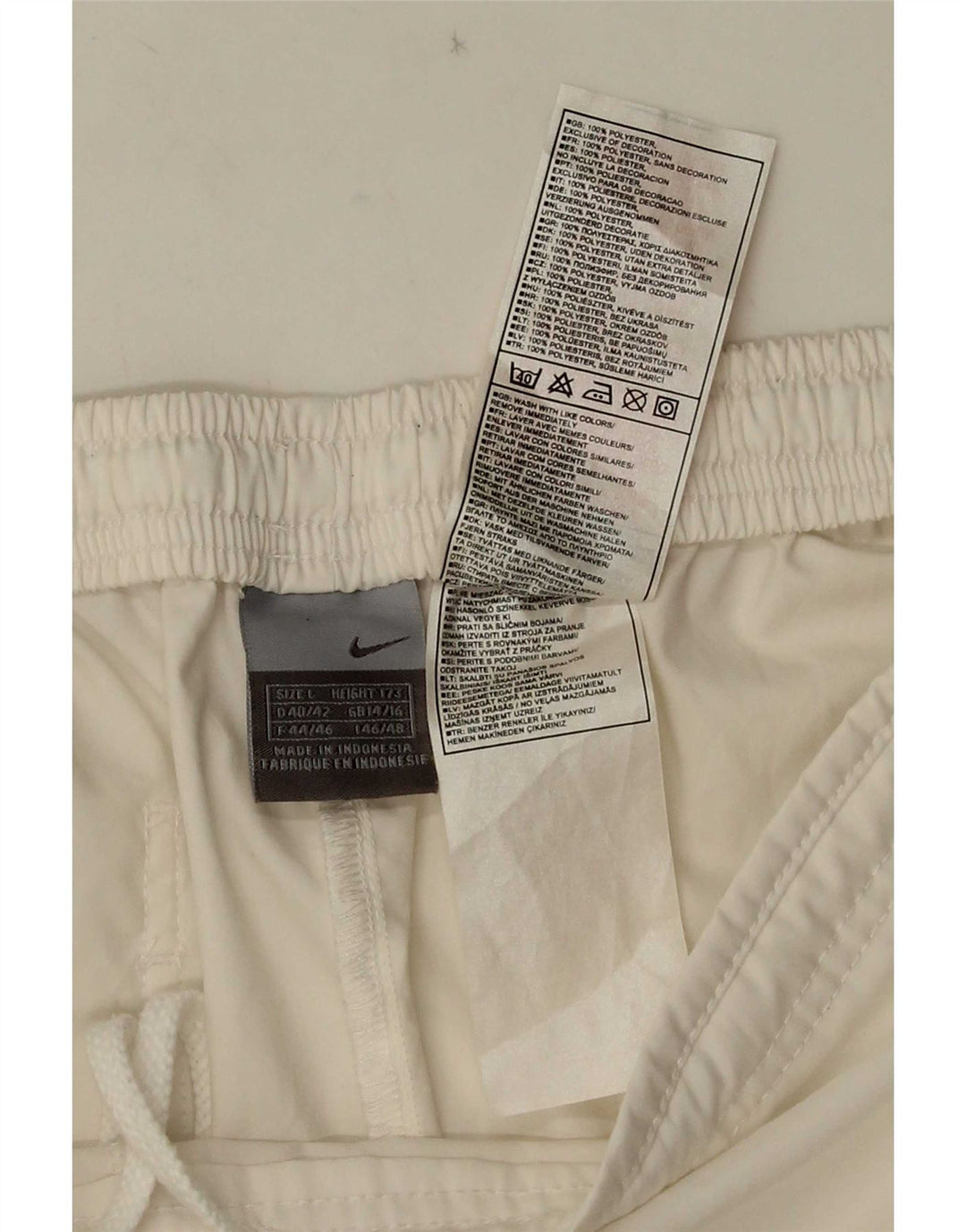 Nike Damen Sportshorts UK 14/16 Large Weiß Polyester