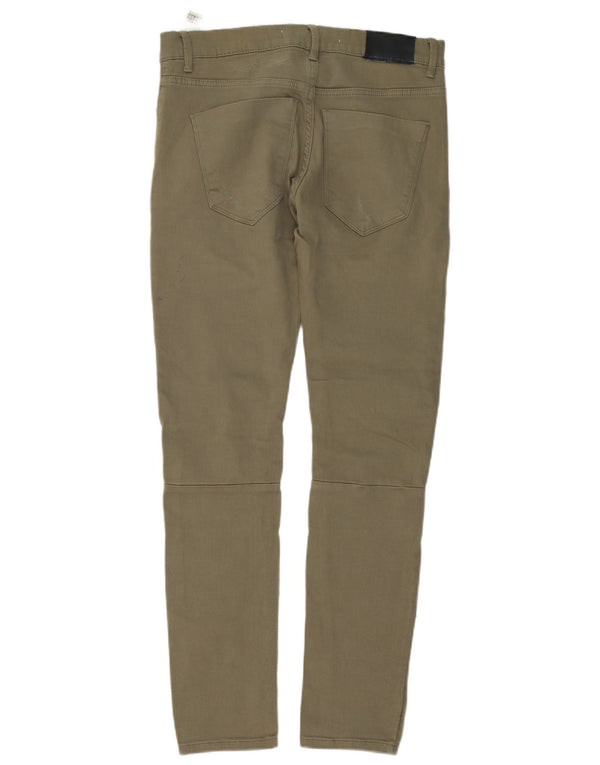 Zara Herren Distressed Skinny Jeans EU 38 Small W30 L30 Khaki