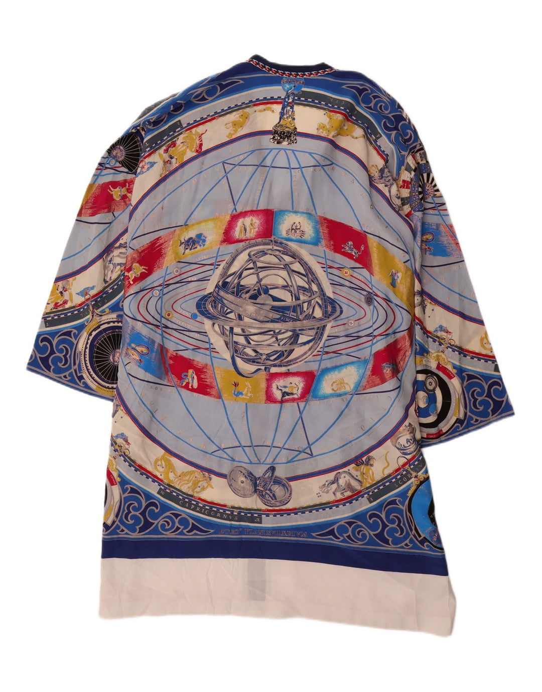 VINTAGE Damen Übergroßes Etuikleid mit abstraktem Muster UK 14 Mittelblau