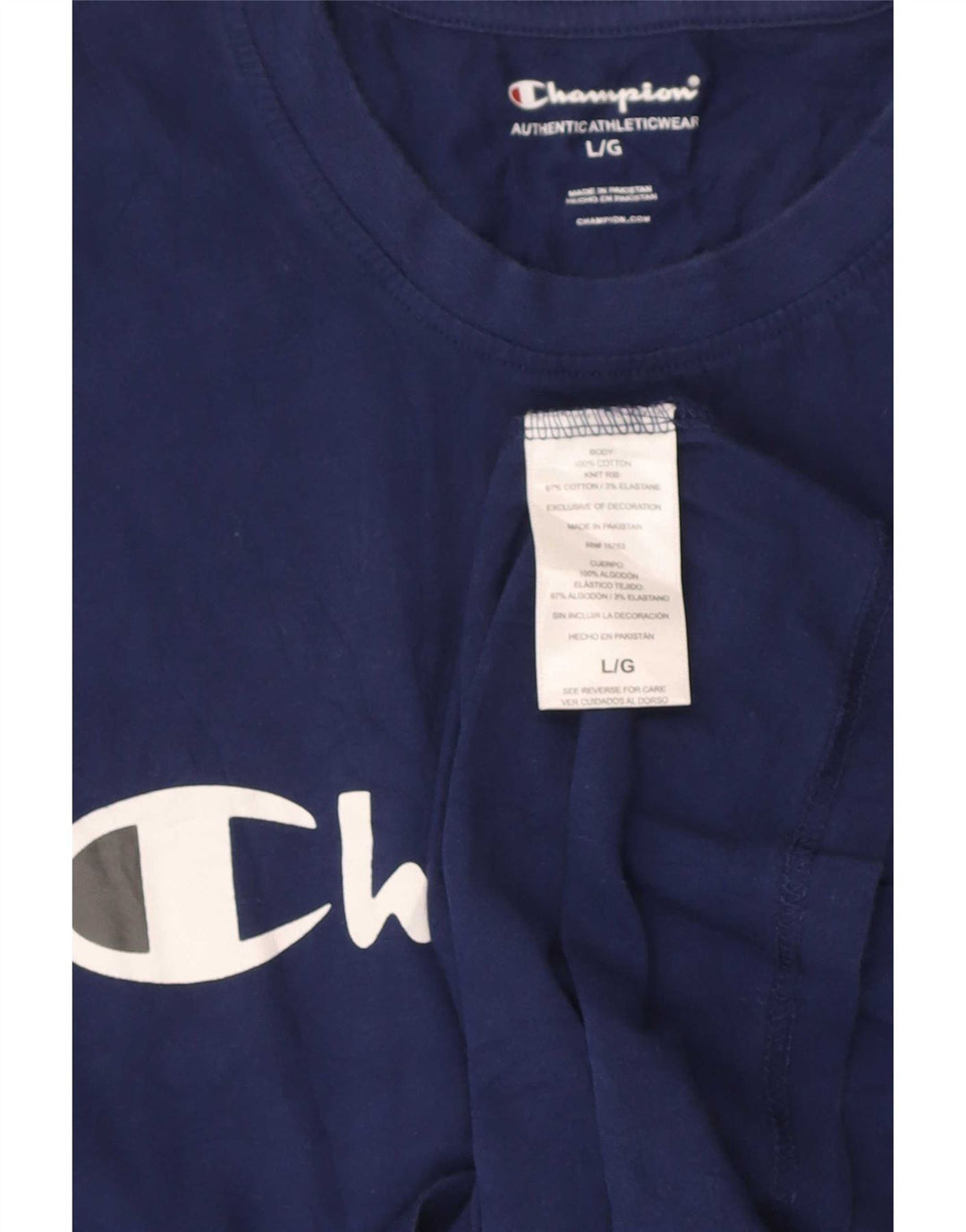 Champion Herren-T-Shirt mit Grafik, groß, marineblau, Baumwolle
