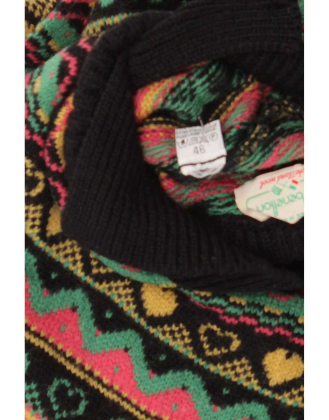 Benetton Damen Rollkragenpullover IT 46 Large Mehrfarbig