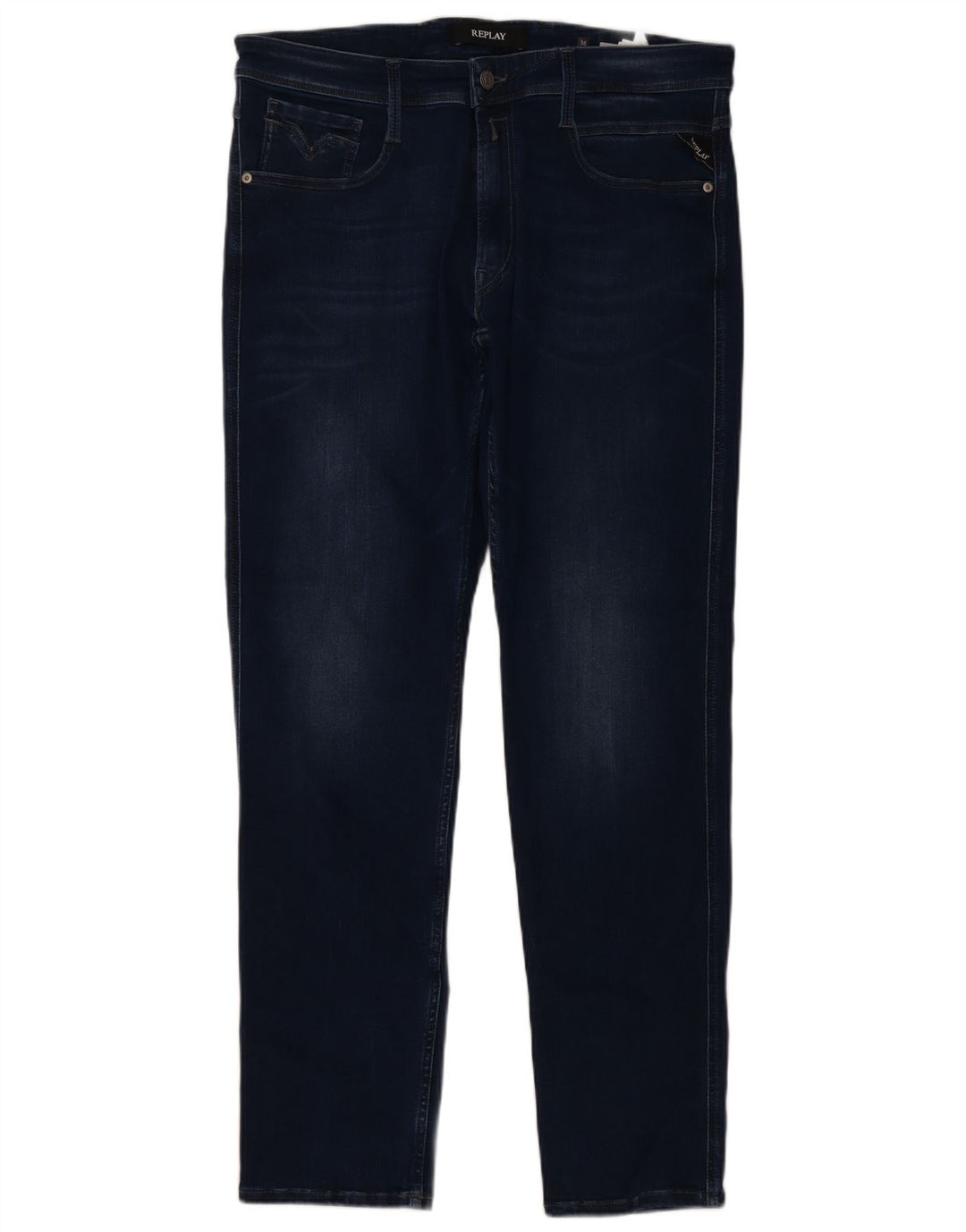 Replay Herren Slim Jeans W36 L32 Marineblau Baumwolle