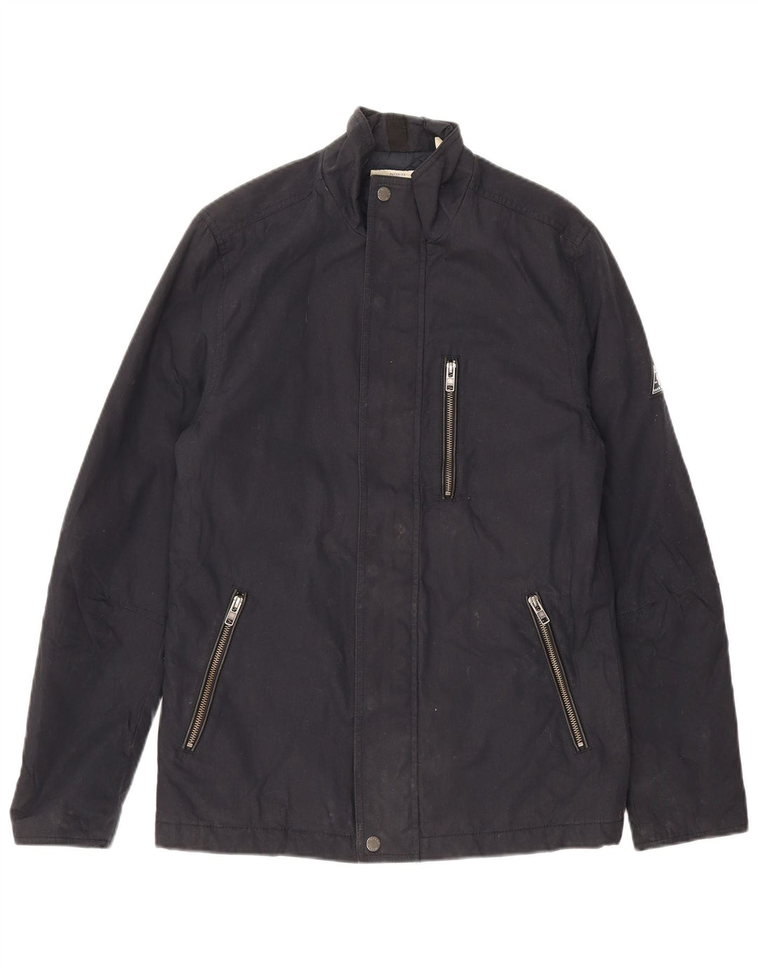Jack Wills Herren-Utility-Jacke UK 34 XS Marineblaue Baumwolle