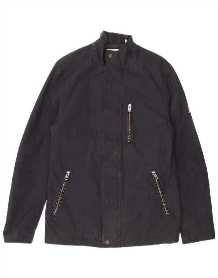 Jack Wills Herren-Utility-Jacke UK 34 XS Marineblaue Baumwolle