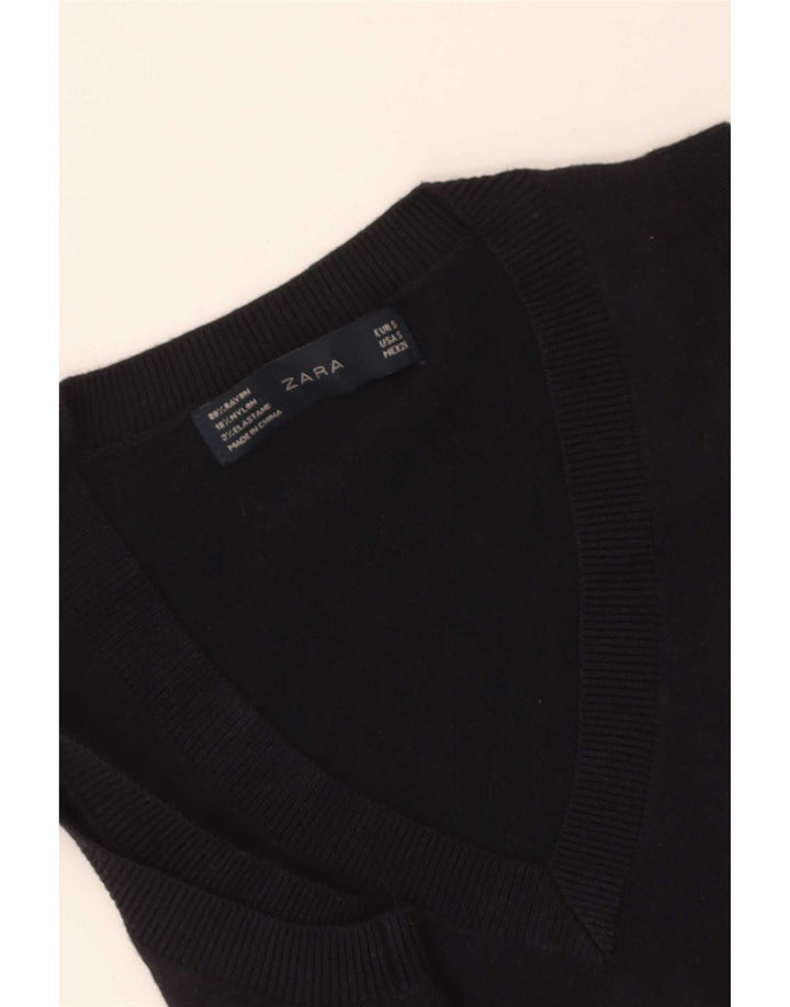 Zara Damen Weste Tank Top UK 8 Small Marineblau Rayon
