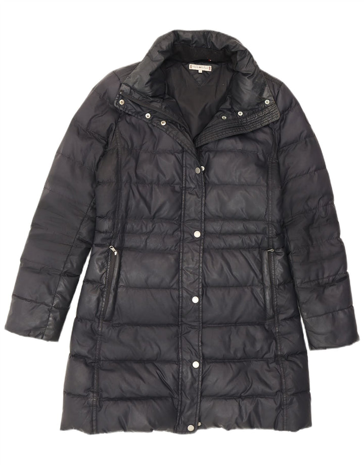 Tommy Hilfiger Damen Wattierter Mantel UK 10 Small Grau Polyester