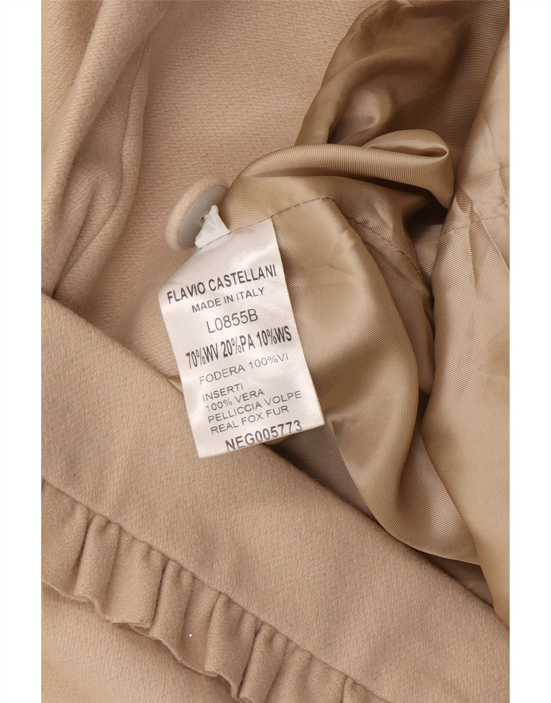 Flavio Castellani Damen Mantel IT 44 Mittelbeige Wolle