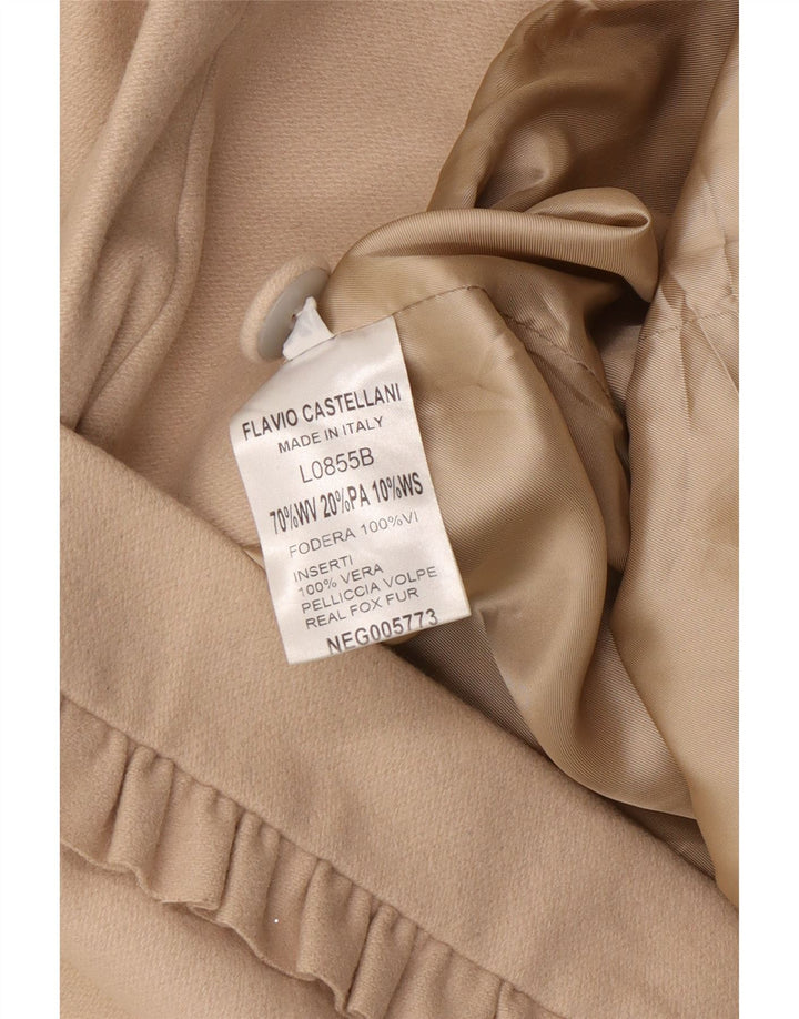 Flavio Castellani Damen Mantel IT 44 Mittelbeige Wolle